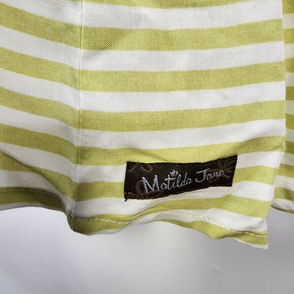 Matilda Jane Tunic Top Medium Ventriloquist Ruffled Striped Hem Flowy Scoop Neck - Picture 8 of 16